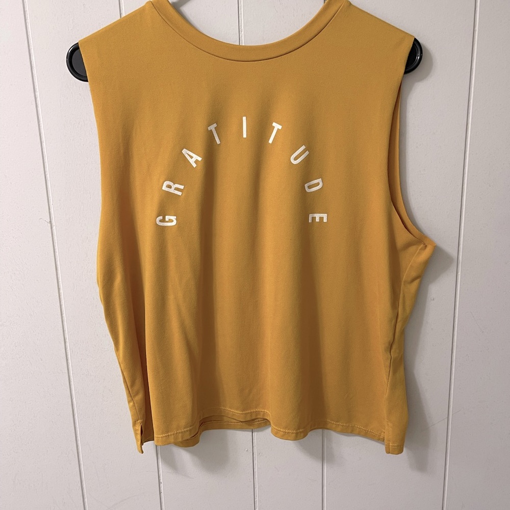 Lovers of Hyoumanity yellow gratitude crop top